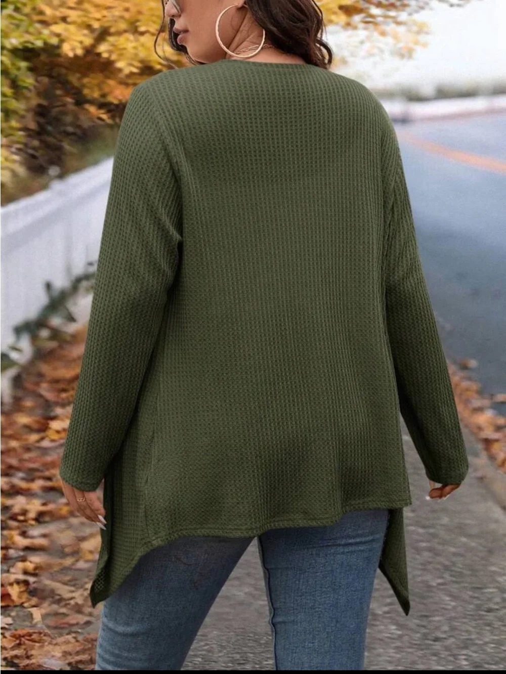 SHEIN Olive Green Draped Open-Front Women's Cardigan